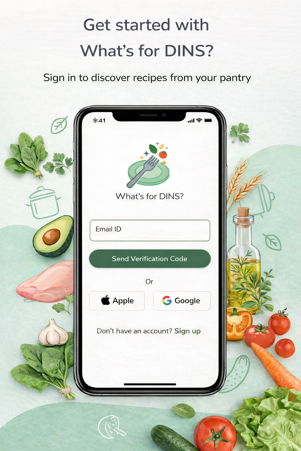 Sign up screen